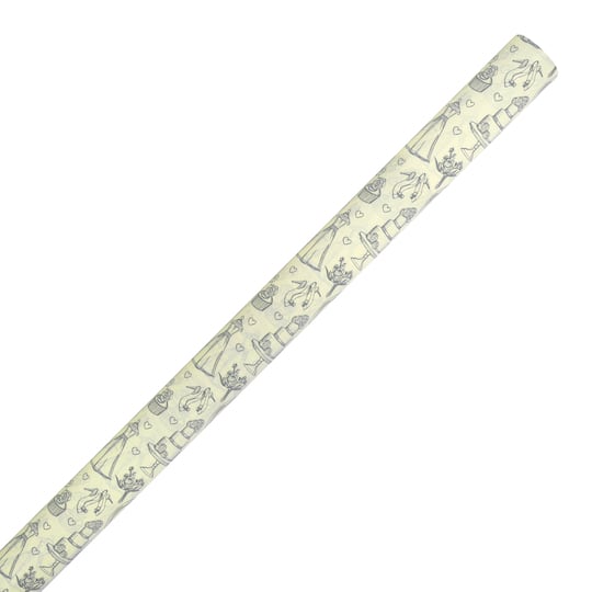 30" x 20ft. Cream Wedding Floral Gift Wrap by Celebrate It™